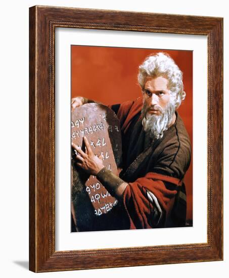 The Ten Commandments, Charlton Heston, 1956-null-Framed Photo