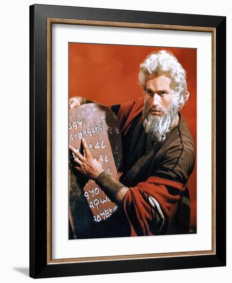 The Ten Commandments, Charlton Heston, 1956-null-Framed Photo