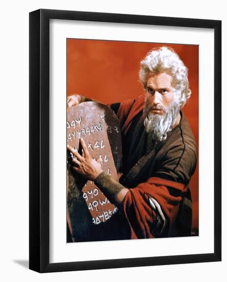 The Ten Commandments, Charlton Heston, 1956-null-Framed Photo