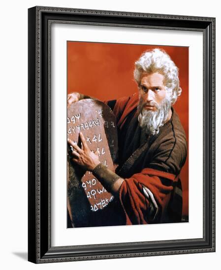 The Ten Commandments, Charlton Heston, 1956-null-Framed Photo