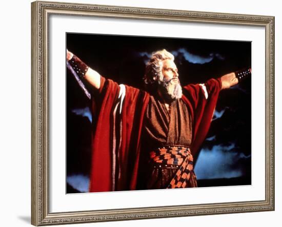 The Ten Commandments, Charlton Heston, 1956-null-Framed Photo