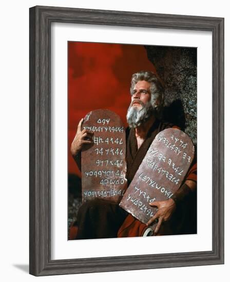 The Ten Commandments, Charlton Heston, 1956-null-Framed Photo