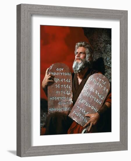 The Ten Commandments, Charlton Heston, 1956-null-Framed Photo