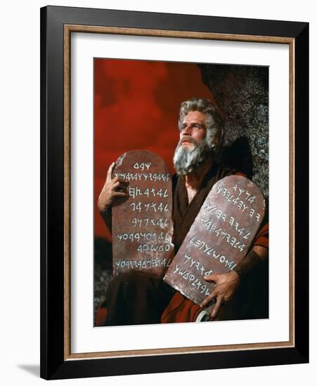 The Ten Commandments, Charlton Heston, 1956-null-Framed Photo