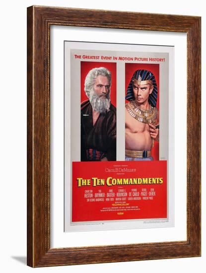 The Ten Commandments, Charlton Heston, Yul Brynner, 1956-null-Framed Art Print