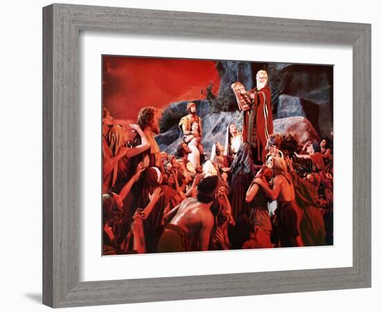 The Ten Commandments, John Derek, Debra Paget, Yvonne De Carlo, Charlton Heston, 1956-null-Framed Photo