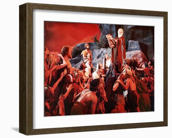 The Ten Commandments, John Derek, Debra Paget, Yvonne De Carlo, Charlton Heston, 1956-null-Framed Photo