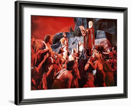 The Ten Commandments, John Derek, Debra Paget, Yvonne De Carlo, Charlton Heston, 1956-null-Framed Photo