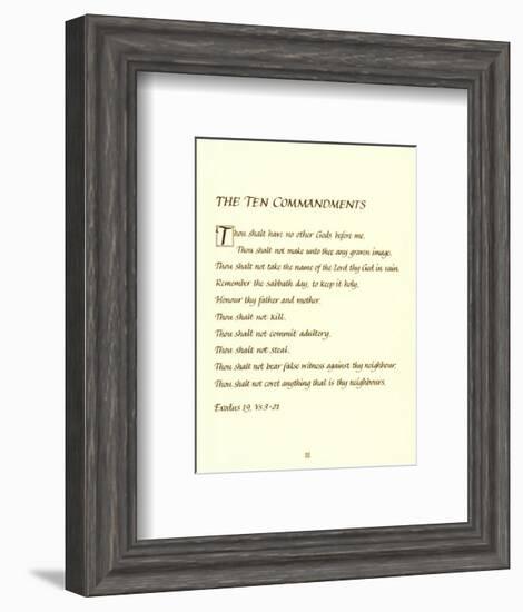 The Ten Commandments-Unknown Unknown-Framed Art Print