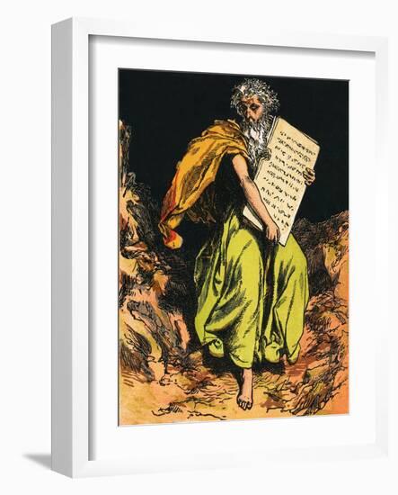 The Ten Commandments-English-Framed Giclee Print