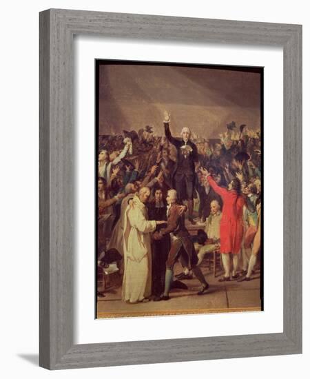 The Tennis Court Oath, 20th June 1789, Detail of the Group Surrounding Bailly, 1791-Jacques-Louis David-Framed Giclee Print