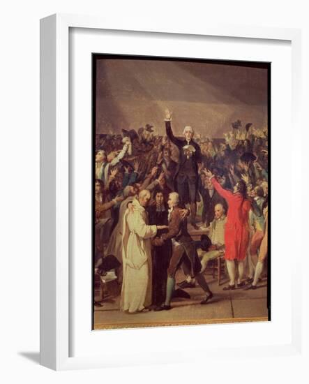 The Tennis Court Oath, 20th June 1789, Detail of the Group Surrounding Bailly, 1791-Jacques-Louis David-Framed Giclee Print