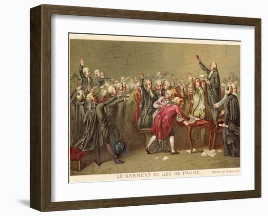 The Tennis Court Oath, French Revolution, 20 June 1789-Louis Charles Auguste Couder-Framed Giclee Print