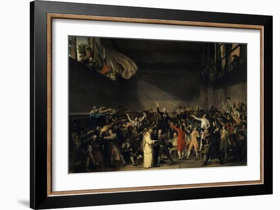 The Tennis Court Oath, June 20, 1789-Jacques Louis David-Framed Art Print