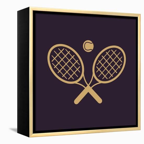 The Tennis Icon. Game Symbol. Flat-Vladislav Markin-Framed Stretched Canvas