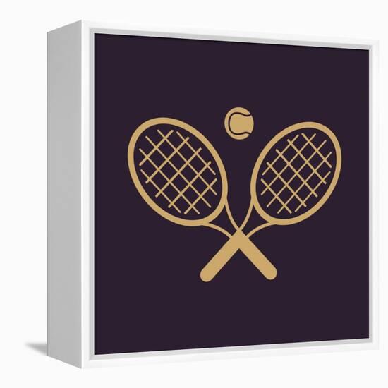 The Tennis Icon. Game Symbol. Flat-Vladislav Markin-Framed Stretched Canvas