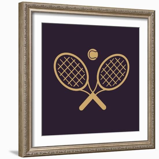 The Tennis Icon. Game Symbol. Flat-Vladislav Markin-Framed Art Print