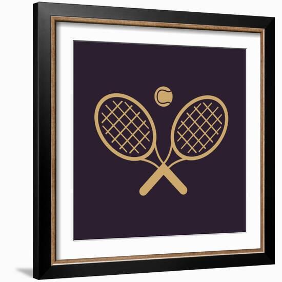 The Tennis Icon. Game Symbol. Flat-Vladislav Markin-Framed Art Print