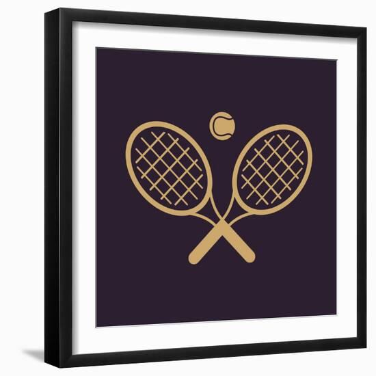 The Tennis Icon. Game Symbol. Flat-Vladislav Markin-Framed Art Print