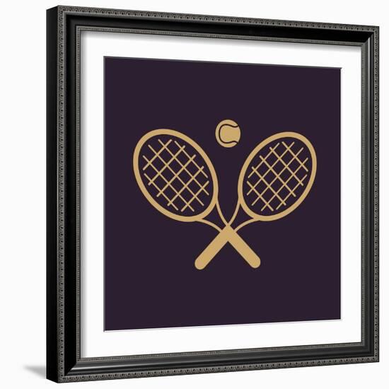 The Tennis Icon. Game Symbol. Flat-Vladislav Markin-Framed Art Print