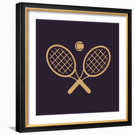 The Tennis Icon. Game Symbol. Flat-Vladislav Markin-Framed Art Print