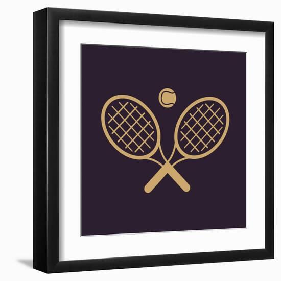 The Tennis Icon. Game Symbol. Flat-Vladislav Markin-Framed Art Print