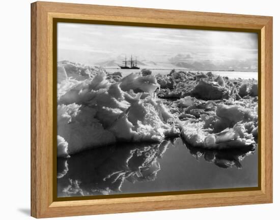 The 'Terra Nova' in Mcmurdo Sound, Antartica, 1911-Herbert Ponting-Framed Premier Image Canvas