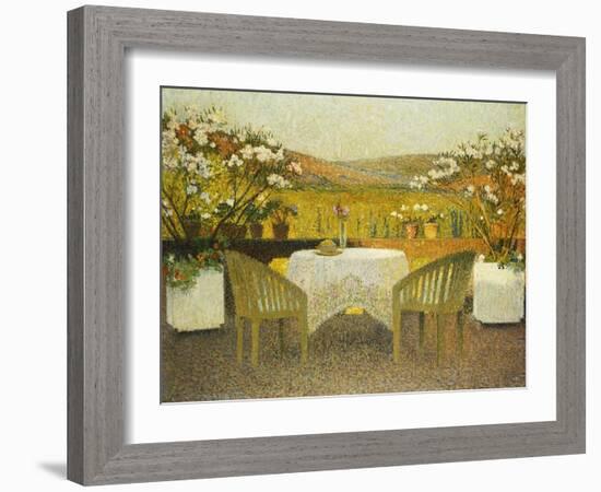 The Terrace at Marquayrol, Le Terrasse de Marquayrol, 1920-Henri Martin-Framed Giclee Print