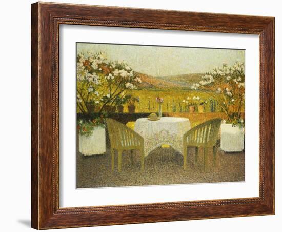 The Terrace at Marquayrol, Le Terrasse de Marquayrol, 1920-Henri Martin-Framed Giclee Print