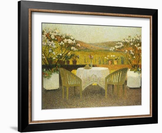 The Terrace at Marquayrol, Le Terrasse de Marquayrol, 1920-Henri Martin-Framed Giclee Print