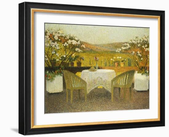 The Terrace at Marquayrol, Le Terrasse de Marquayrol, 1920-Henri Martin-Framed Giclee Print