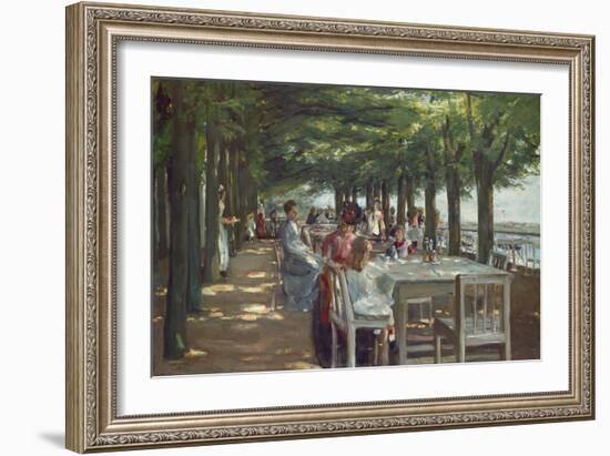 The Terrace at the Restaurant Jacob in Nienstedten on the Elbe River, 1902-Max Liebermann-Framed Giclee Print
