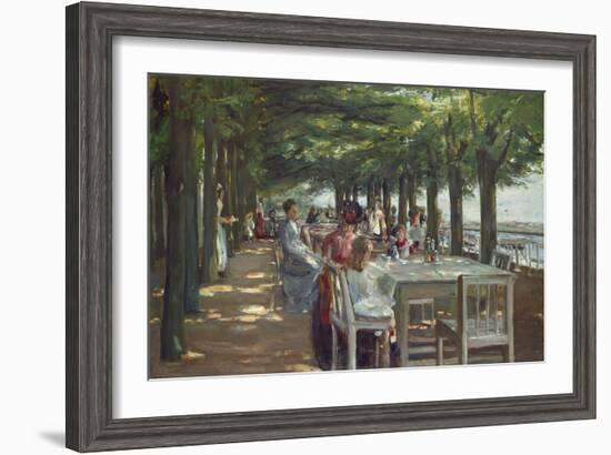 The Terrace at the Restaurant Jacob in Nienstedten on the Elbe River, 1902-Max Liebermann-Framed Giclee Print