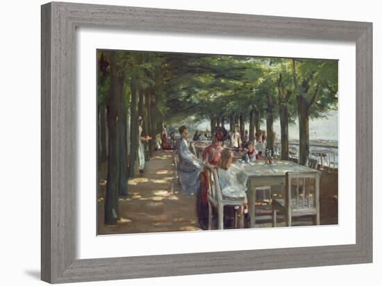 The Terrace at the Restaurant Jacob in Nienstedten on the Elbe River, 1902-Max Liebermann-Framed Giclee Print