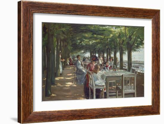 The Terrace at the Restaurant Jacob in Nienstedten on the Elbe River, 1902-Max Liebermann-Framed Giclee Print