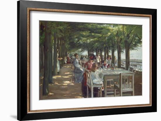 The Terrace at the Restaurant Jacob in Nienstedten on the Elbe River, 1902-Max Liebermann-Framed Giclee Print