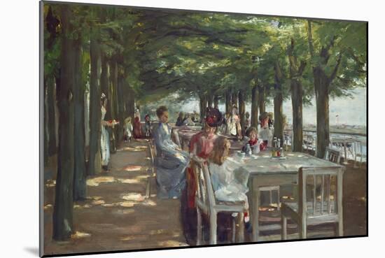 The Terrace at the Restaurant Jacob in Nienstedten on the Elbe River, 1902-Max Liebermann-Mounted Giclee Print