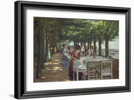 The Terrace at the Restaurant Jacob in Nienstedten on the Elbe River, 1902-Max Liebermann-Framed Giclee Print