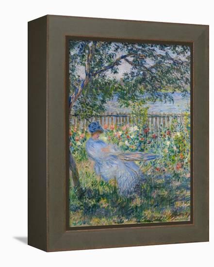 The Terrace at Vétheuil-Claude Monet-Framed Premier Image Canvas