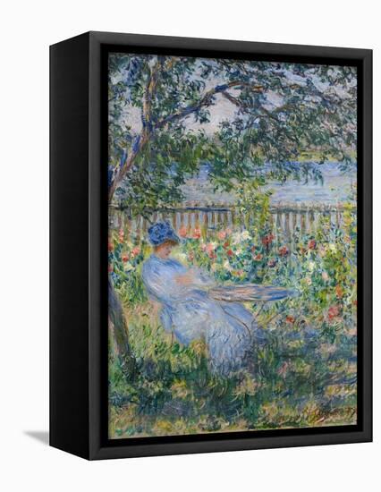 The Terrace at Vétheuil-Claude Monet-Framed Premier Image Canvas