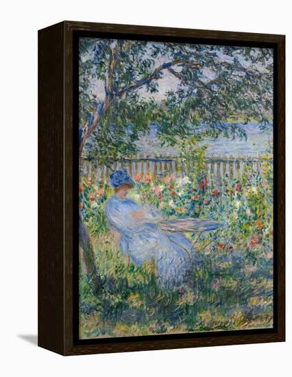 The Terrace at Vétheuil-Claude Monet-Framed Premier Image Canvas