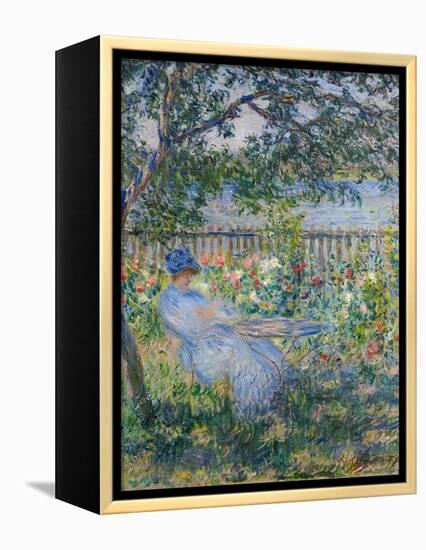 The Terrace at Vétheuil-Claude Monet-Framed Premier Image Canvas