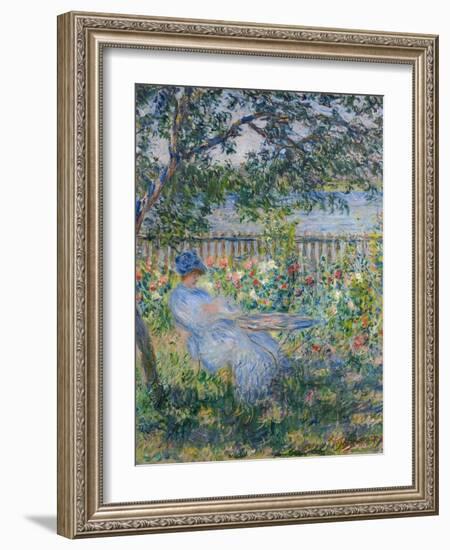 The Terrace at Vétheuil-Claude Monet-Framed Giclee Print