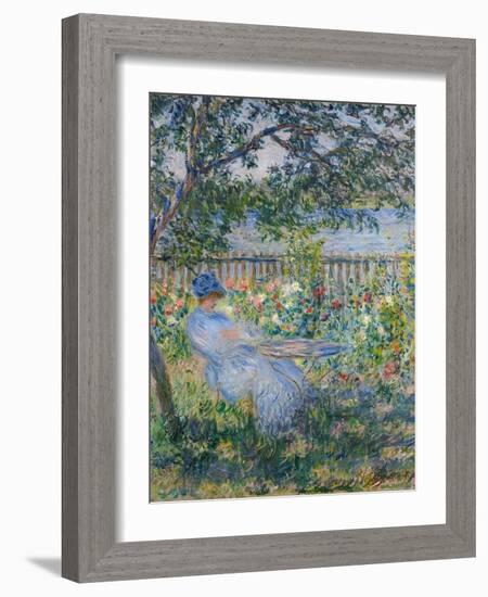 The Terrace at Vétheuil-Claude Monet-Framed Giclee Print