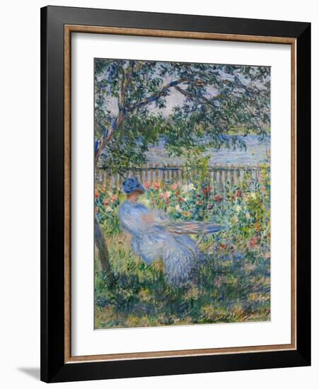 The Terrace at Vétheuil-Claude Monet-Framed Giclee Print