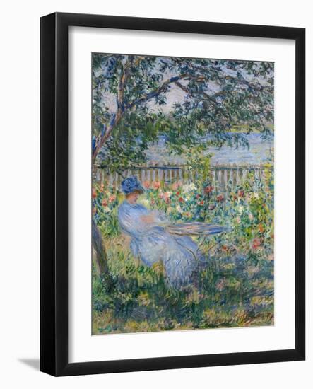 The Terrace at Vétheuil-Claude Monet-Framed Giclee Print