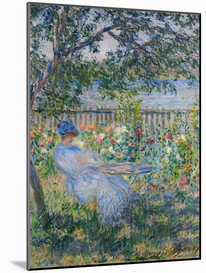 The Terrace at Vétheuil-Claude Monet-Mounted Giclee Print