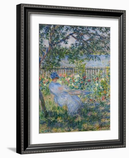 The Terrace at Vétheuil-Claude Monet-Framed Giclee Print