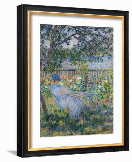 The Terrace at Vétheuil-Claude Monet-Framed Giclee Print