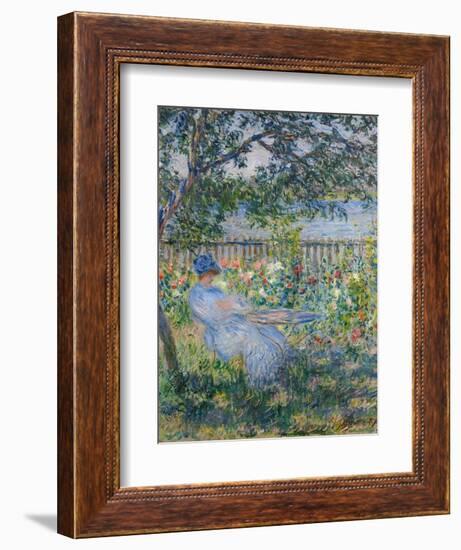 The Terrace at Vétheuil-Claude Monet-Framed Giclee Print